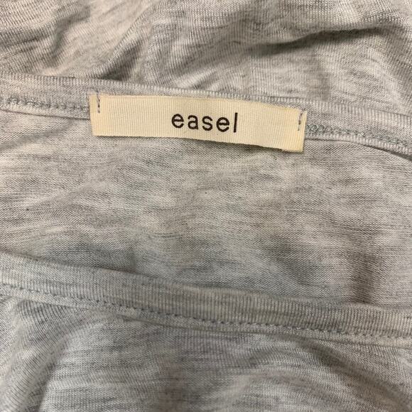 Easel Womens Gray Knit Stretch Tunic Longline Lagenlook Whimsigoth Top T Shirt S - Picture 12 of 16